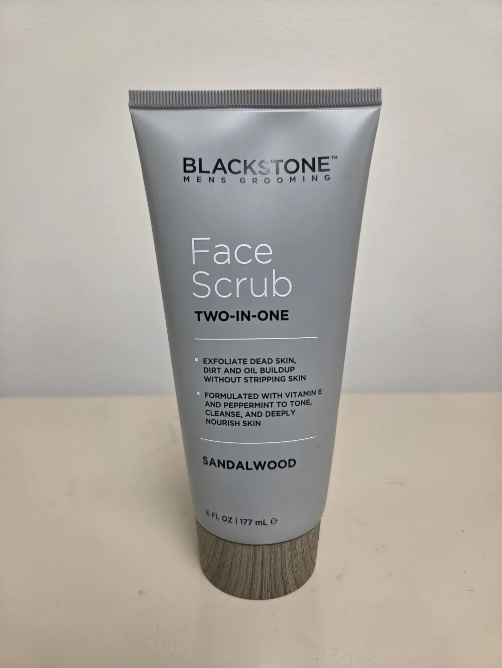 Blackstone Men’s Grooming Two-in-One Facial Scrub – Sandalwood (6 fl oz / 177 mL